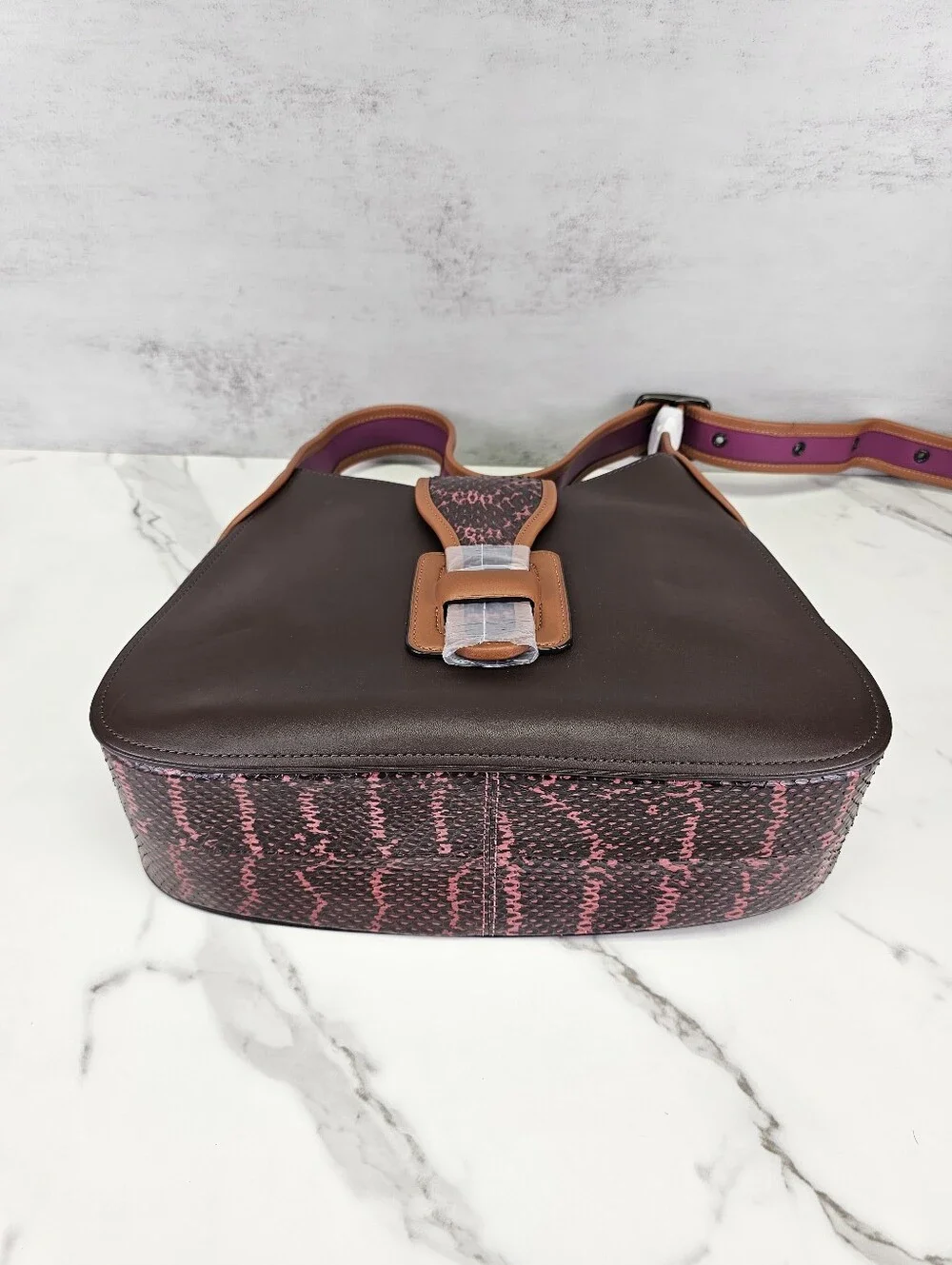Coach Courier Hobo Bag With Snakeskin Trim - NWT
